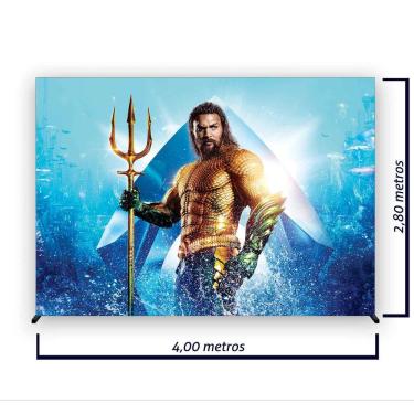 Imagem de Painel de Festa Retangular Aquaman Várias Medidas - Fera Print