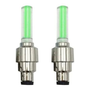 Imagem de 4 Bico Led Luz Verde Roda Pneu Bike Bicicleta Carro Moto - NQK