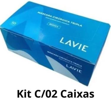Imagem de Kit 02 Cx Máscara Cirúrgica Tripla C/ Elástico e Clip Nasal - Lavie