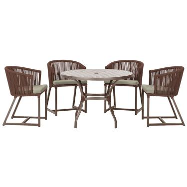 Imagem de Mesa com 4 Cadeiras de Jantar Roma 100cm e Noronha em Aluminío