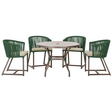 Imagem de Mesa com 4 Cadeiras de Jantar Roma 100cm e Noronha em Aluminío