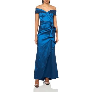 Imagem de Xscape Vestido feminino tafetá com decote coração tomara que caia com detalhe lateral, Safira, 40