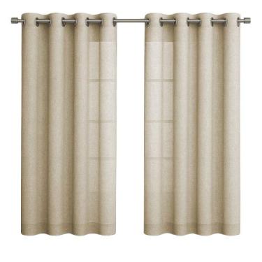 Imagem de Cortina Rústica De Linho Para Sala 3,00m x 1,60m Toque Natural Texturi