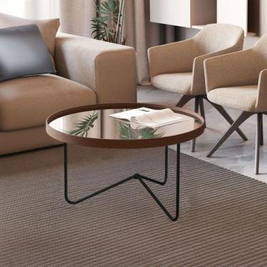 Imagem de Mesa de Centro Alamanda com Espelho Castanho/Preto - Jb Bechara, Marro