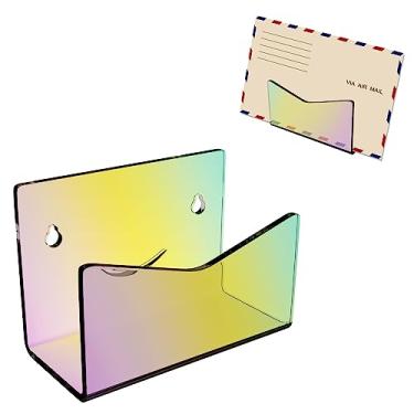 Imagem de Boloyo Porta-Correspondências De Acrílico Dupla Utilização, Organizador Parede Colorido Para Bancada, Classificador Cartas Escritório Doméstico E Escola, Envelope Preenchimento Contas Documentos Pap