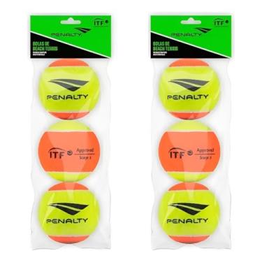 Imagem de Kit Pack 6 Bolinhas Beach Tennis Quadra E Areia Penalty Profissionais Para Jogos, Treinos e Lazer.