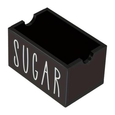 Imagem de Ioensy Suporte para sachês de açúcar para cafeteria, organizador versátil, recipiente para armazenamento de sachês de açúcar, 20 para casa, despensa, cozinha, Preto