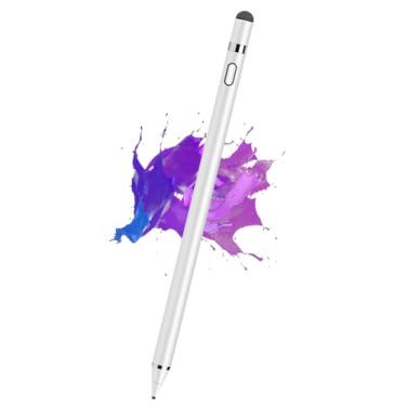 Imagem de Kenkor Caneta Stylus para tela sensível ao toque, lápis de ponta fina digital recarregável, caneta Stylus para iPhone/Android/Apple iPad Pro/Air/Mini/Samsung/Celular/Tablet Desenho e Escrita - Branca