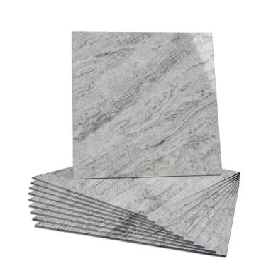 Imagem de Azulejos de parede de PVC com padrão de mármore (30 x 30 cm) – Vinil autoadesivo à prova d'água para paredes decorativas, pisos de baixo tráfego, banheiro e cozinha (G34 (10 peças))