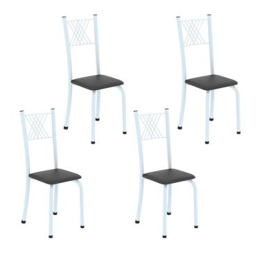 Imagem de Cadeiras para Sala de Jantar 4 Unidades Sara Preto / Branco