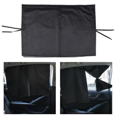 Imagem de XIMINZ Persianas de janela de carro, blecaute de camada dupla magnética/persiana lateral transparente para janela automotiva, cortina de janela traseira do carro, proteção de privacidade solar para