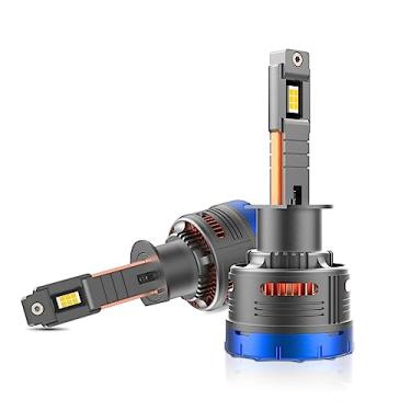 Imagem de CIADAZ Lâmpadas de farol de LED H1 IP68 à prova d'água Lâmpadas de farol de carro 6000K 600W 80000LM Faróis de LED brilhantes, 2 unidades