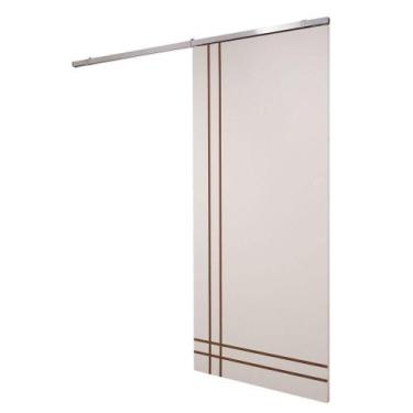 Imagem de Porta De Correr Branco Prime Frisada Kit Alumínio F06 - 210x90 - Vanin