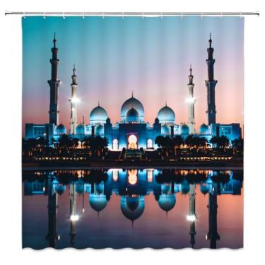 Imagem de Cortina de chuveiro de paisagem City Bridge Building Cortinas de banho Retro Preto Branco Foto Decorações de banheiro Cortina, 2511W, W90xH180cm