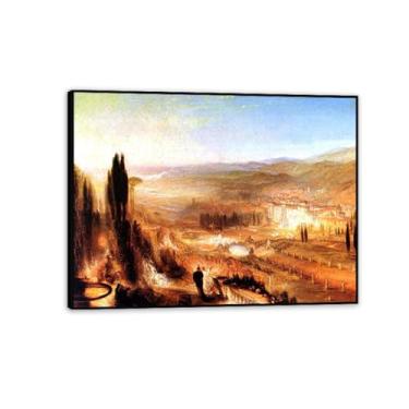 Imagem de Pinturas famosas Cícero at his Villa, reprodução de imagens em tela, impressão giclée, arte de parede para sala de estar, decoração moderna de casa, 65 x 50 cm (66 x 48 cm) moldura preta