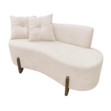 Imagem de Namoradeira Sofá Feijão Luna Orgânica Veludo Marfim - Mazzero Decor