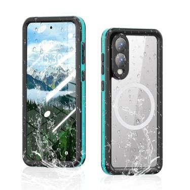 Imagem de Omio Capa à prova d'água projetada para Galaxy S25 Edge, compatível com MagSafe, magnética, à prova d'água, IP68, capa subaquática integrada, protetor de tela de grau militar, à prova de choque, para
