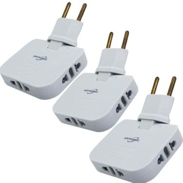Imagem de Adaptador de Tomada Benjamin em T Articulado 3 Saídas 10A 250V Flexível (3)