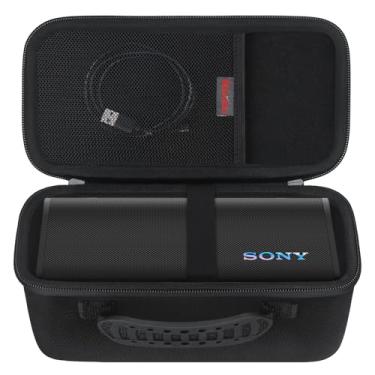 Imagem de Elonbo Estojo de transporte para alto-falante Bluetooth portátil sem fio Sony ULT Field 3, bolsa protetora de viagem ULT Field 3, bolso de malha extra para cabo de carregamento, preto