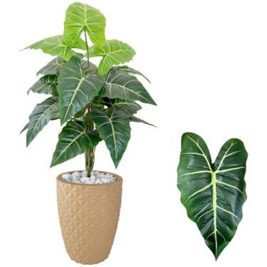 Imagem de Planta Artificial Jiboia Com Vaso Completo Pedra Decoração - Flor Imp