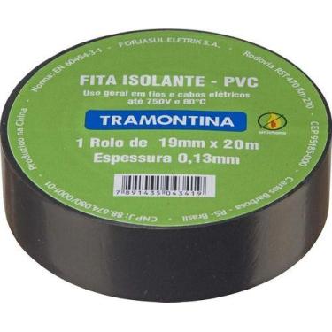 Imagem de Fita isolante preta 20m 0,13mm x 19mm - Tramontina