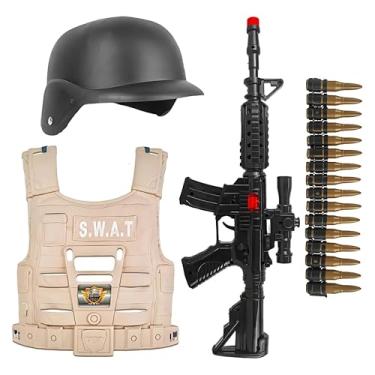 Imagem de Brinquedo Kit Policial com Colete, Capacete, Rifle e Acessórios Brinquedo faz de Conta