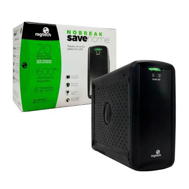 Imagem de Nobreak Ragtech NSH STD-TI FULL BLACK 600VA Ent Bivolt Sai 115V 6 Tomadas - 20NSH4114