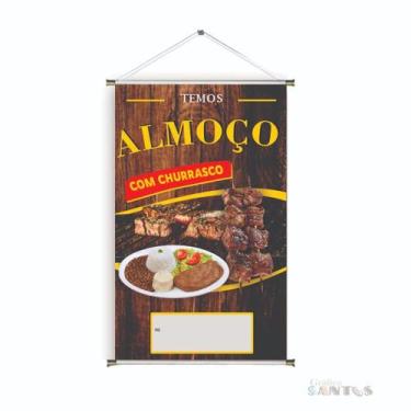 Imagem de Banner pronto Almoço com churrasco BA 528 medida 45x70 cm arte Pronta
