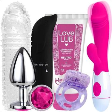 Imagem de Kit Vibrador Feminino Sexual Capa Massageadora Masculina íntima com An