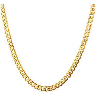 Imagem de Cordão Masculino 70cm 4mm Grumet Dourado Banho de Ouro 18k Luxo Moderno Joia Exclusiva Le Essence