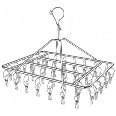 Imagem de Varal Metal Com 40 Prendedores de Roupa - Aço Inox Retrátil Para Roupas Íntimas Calcinhas Cuecas Meias