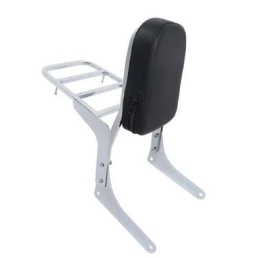 Imagem de WFLNHB Encosto do passageiro Sissy Bar com suporte de bagagem de substituição para Honda Rebel 250 CMX250 CMX250CD CMX250CL 1985-2015 Prata