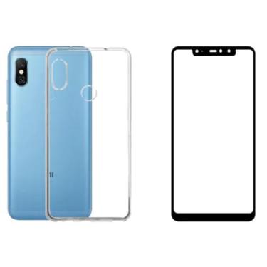 Imagem de Capa Silicone Para Redmi Note 6 Pro Clear Fume + Pelicula 3d - Mustang
