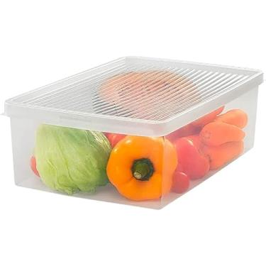 Imagem de Ordene - Caixa Organizadora Plástica Grande para Frutas e Hortaliças de 10,3 Litros, Cor Transparente, Linha Utti