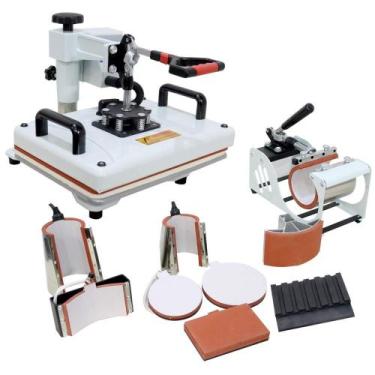 Imagem de Prensa Térmica Sublimação 8 em 1 Plana Camiseta Caneca Boné Prato - 11