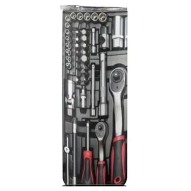 Imagem de Garrafa Térmica Inox 500ml Parede Dupla com Canudo Inox e Escova – Squeeze Portátil para Bebidas Quentes e Frias – Tampa com Botão, Resistente, Leve, Ideal para Viagens, Academia, Escritório