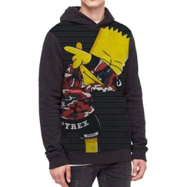 Imagem de Moletom Com Capuz Bart Simpsons The Simpsons Ref:77 - smoke, Preto, GG