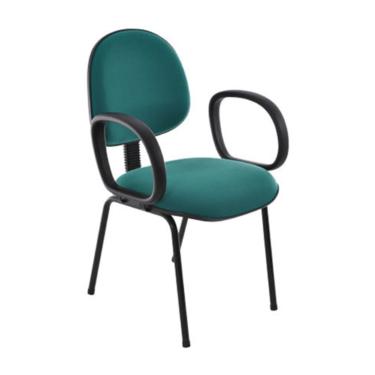 Imagem de Cadeira Executiva Base Fixa com Braços Linha Office Vermelho