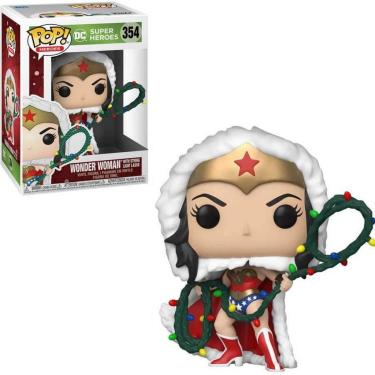 Imagem de Funko Pop DC 354 Wonder Woman Holiday Lights Lasso