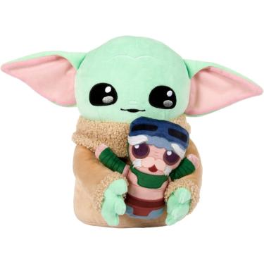 Imagem de Pelúcia Baby Yoda Grogu Bebe Mau Com Som Mattel - HXV50