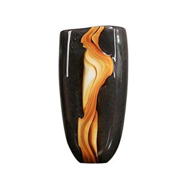 Imagem de Vaso de flores preto vaso de vidro espesso sala de estar casa mesa de centro quarto estudo escritório decoração vaso de cerâmica imitação jardim decoração de casa vasos de flores (tamanho: B)