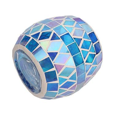 Imagem de Zerodis Porta-velas Em Mosaico de Vidro Colorido Pequeno Coleção de Artesanato Ornamentos Colecionáveis ​​Textura Artesanal para Mesa de Jantar e Decoração de Sala de Estar Vidro Colorido Pequeno