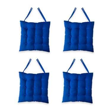 Imagem de 4 Assento Futon 40x40 Unidades Almofada Para Cadeira Banco Pallet(Azul Royal)