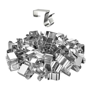 Imagem de Baoblaze 50x Presilhas para Calha para Pendurar Luzes Ganchos para Calha Externa Suportes de Luz Compactos Resistentes às Intempéries para Decoração de Festas, 1.85 Cm