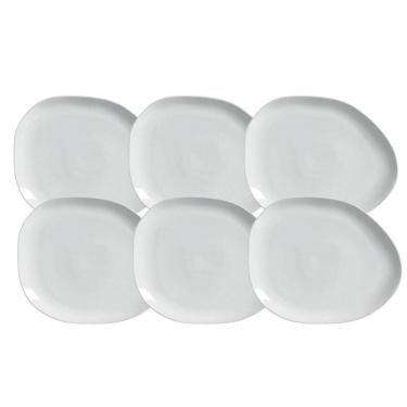 Imagem de Jogo Pratos Sobremesa 22,5Cm 6 Peças Oval Orgânico New White