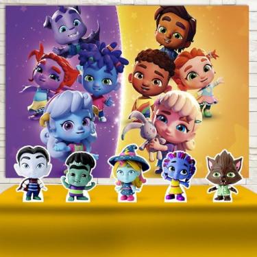 Imagem de Kit Decoração Festa de Aniversário Infantil Painel + Displays Monstros em Ação