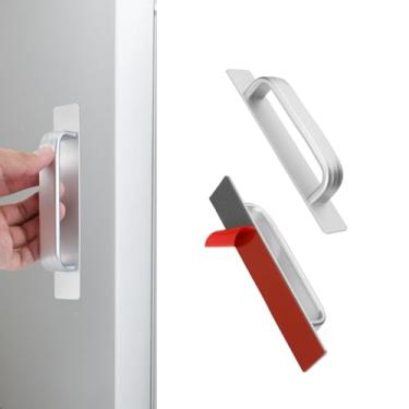 Imagem de Homakover 1 par de maçaneta de porta de geladeira com fita adesiva, puxador de geladeira de substituição para geladeira, fornos de micro-ondas, lava-louças, máquinas de lavar, secadoras, porta de