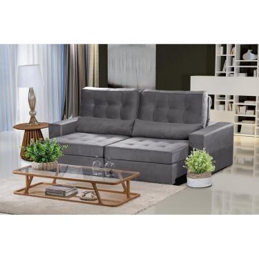 Imagem de Sofá Modular 5 Lugares 2.50M Retrátil E Reclinável Cinza