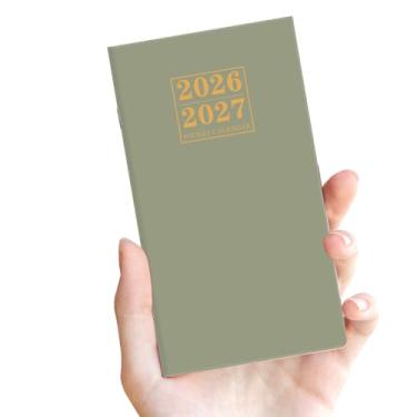 Imagem de Calendário de bolso 2025-2027 para bolsa – Agenda mensal de julho de 2025 a junho de 2027, calendário mensal de dois anos para organização e planejamento, 8,9 cm x 16,5 cm, verde