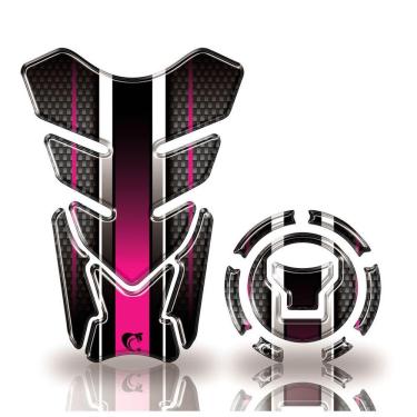 Imagem de Adesivo Protetor Tanque E Bocal Honda Acima 2018 Carbono Pink